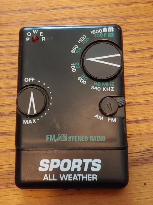 Sports AM/FM All Weather Receiver Radio Clean