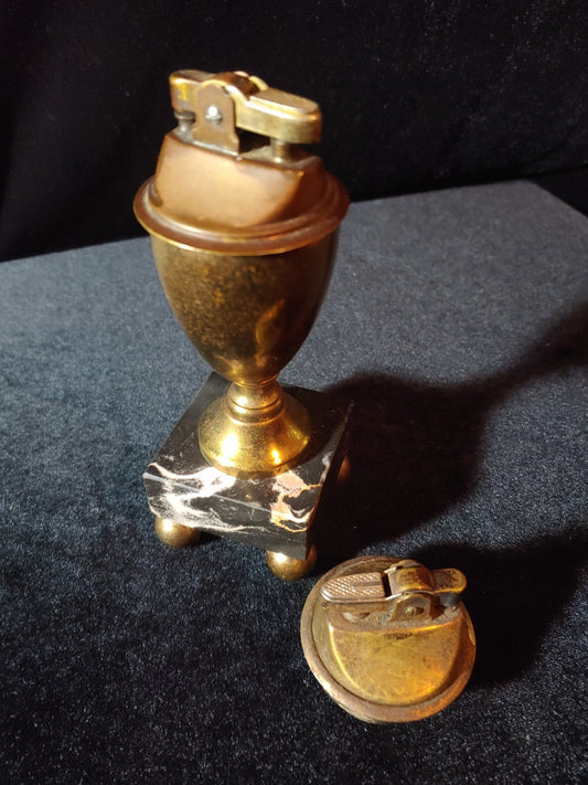 VINTAGE RONSON TABLETOP LIGHTER MARBLE BASE W EXTRA LIGHTER