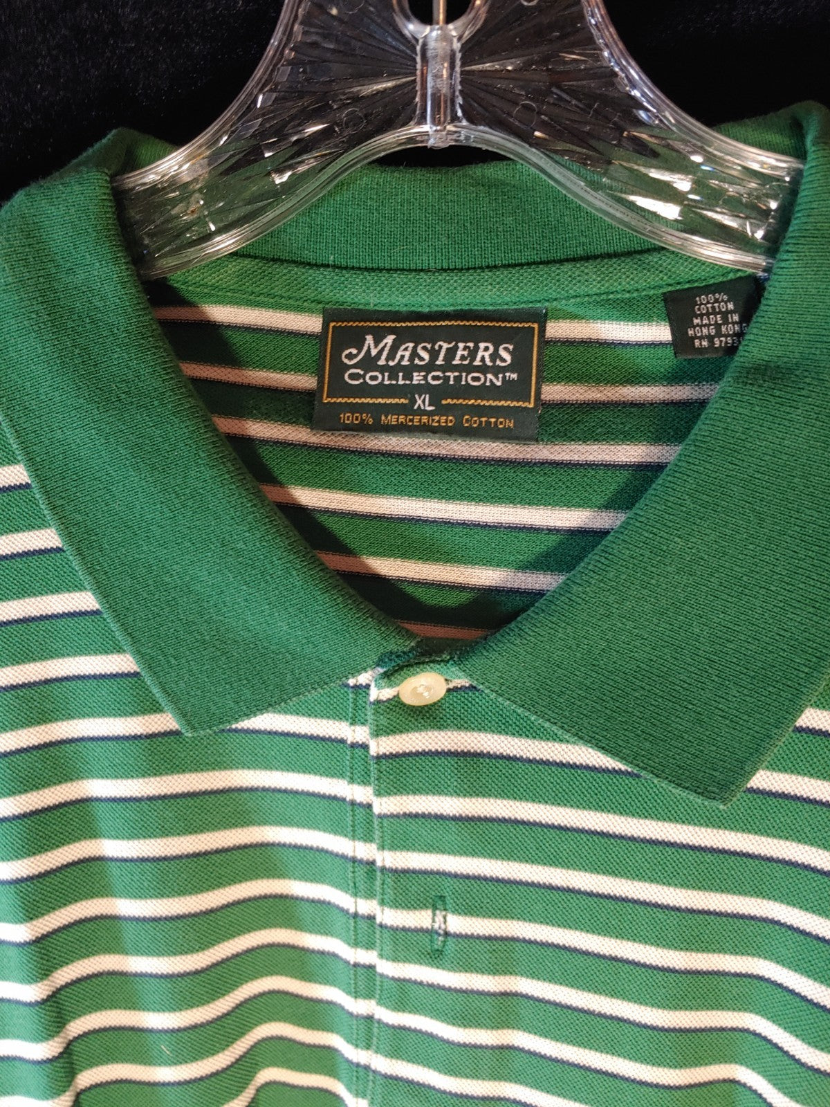 Augusta Masters Collection Green/White Stripe XL Short Sleeve Polo Peter Millar