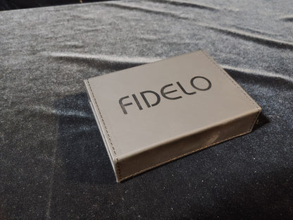 FIDELO Minimalist Tan Leather Hybrid Men's Thin Wallet Open Box New