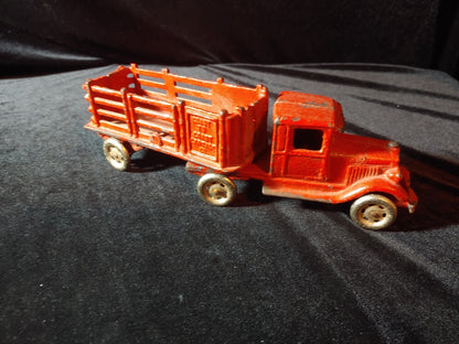 A.C. Williams Vintage Coast to Coast Cartage Cast Iron Stake Bed Truck & Trailer