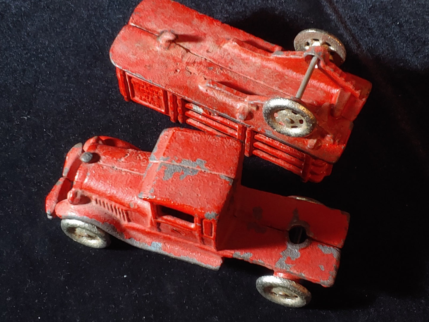 A.C. Williams Vintage Coast to Coast Cartage Cast Iron Stake Bed Truck & Trailer
