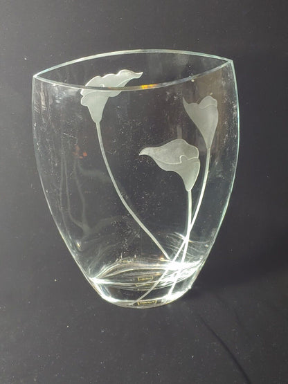 RARE! Vintage Calla Lily by MIKASA 12" Elipse Vase Pattern Made In Poland