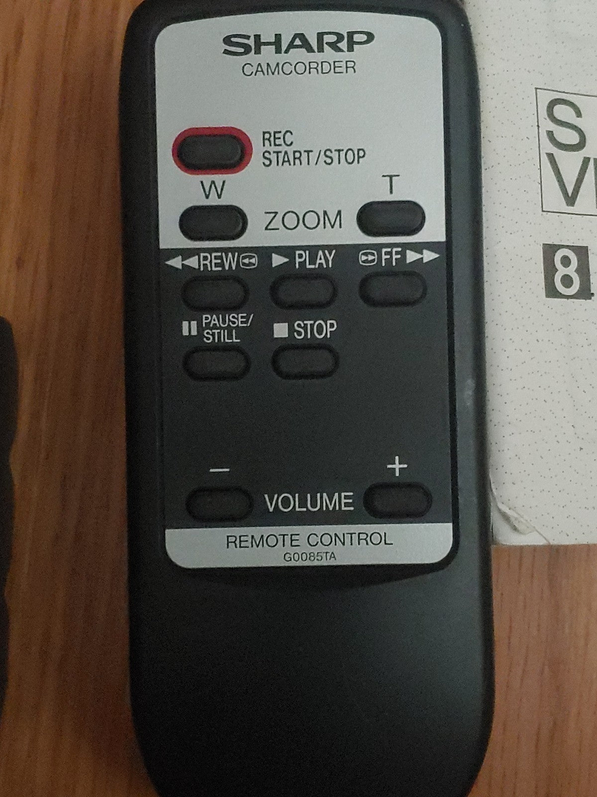 Sharp Viewcam VL-A10U Video8 Camcorder Manual AC Adapter Remote Battery, VCable