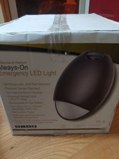 Architectural Indoor/Outdoor Emergency 2-LED Light 6 Rechargeable All Weather