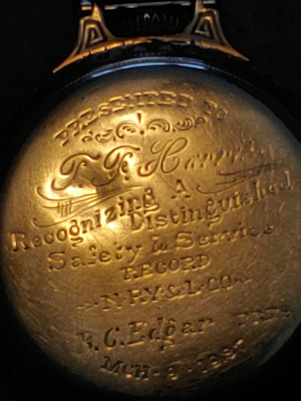 Hamilton Wadsworth Railroad Bar Over Crown 14K Gold 21 Jewels Pocket Watch