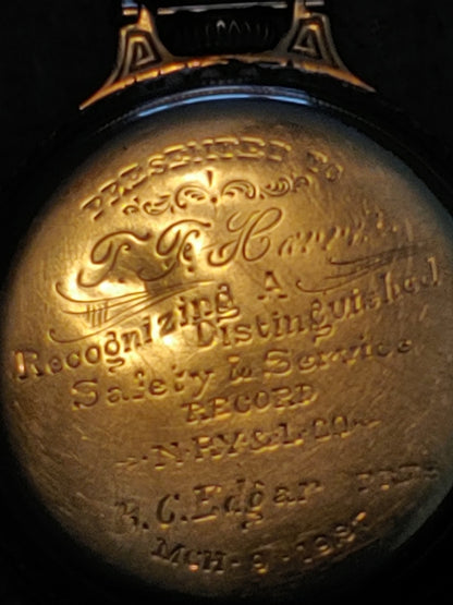 Hamilton Wadsworth Railroad Bar Over Crown 14K Gold 21 Jewels Pocket Watch