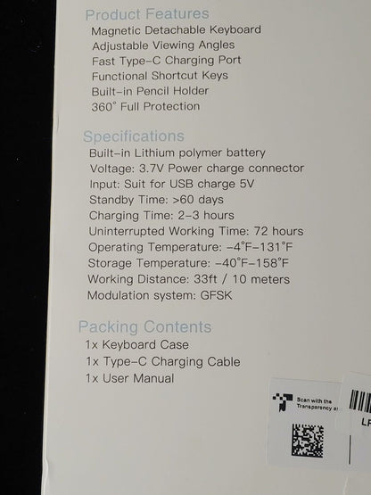 REDUCED! Hamile iPad 10th Generation Case 2022 with Keyboard BLUE