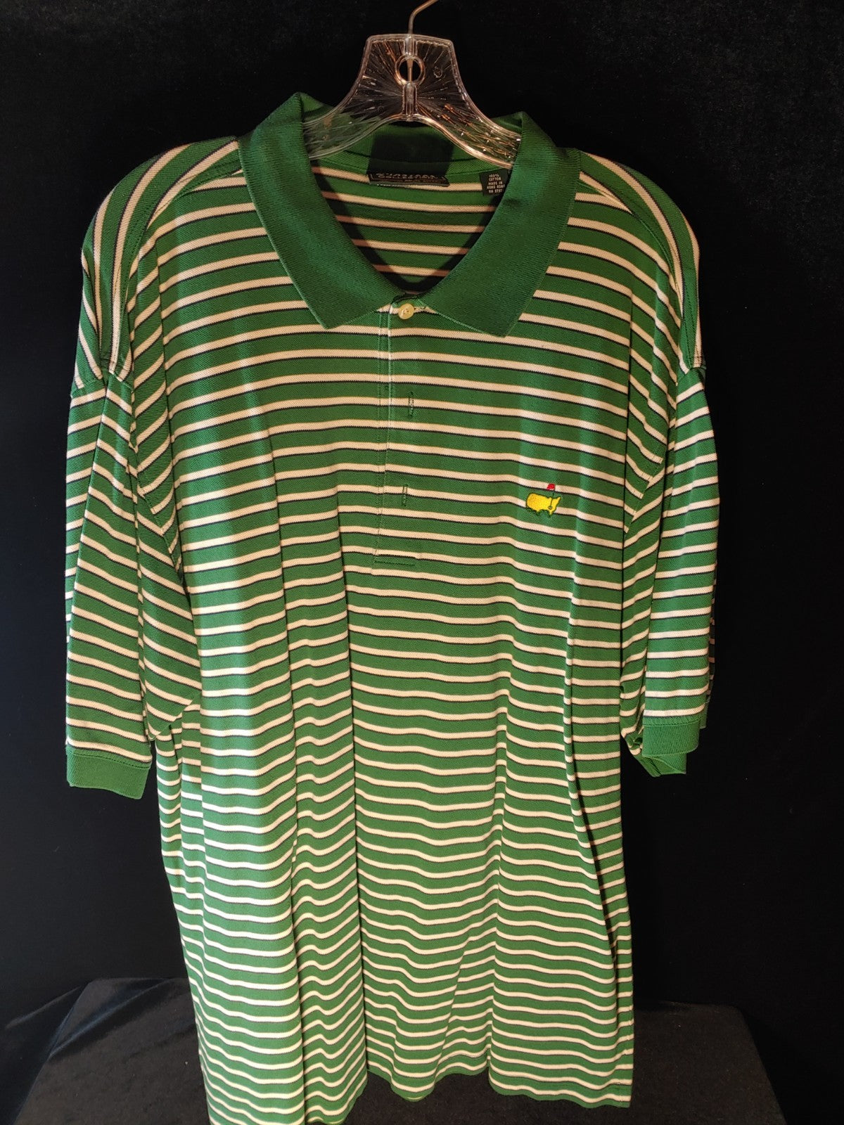 Augusta Masters Collection Green/White Stripe XL Short Sleeve Polo Peter Millar
