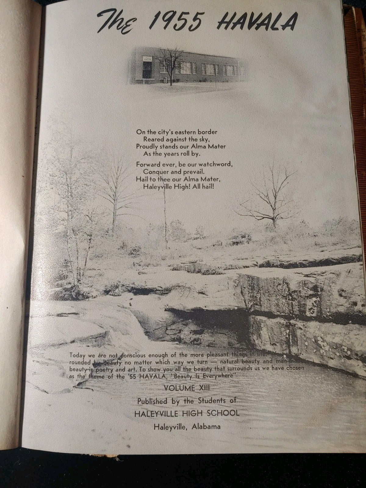 Vintage 1955 Havala Haleyville High School Haleyville Alabama Yearbook Annual