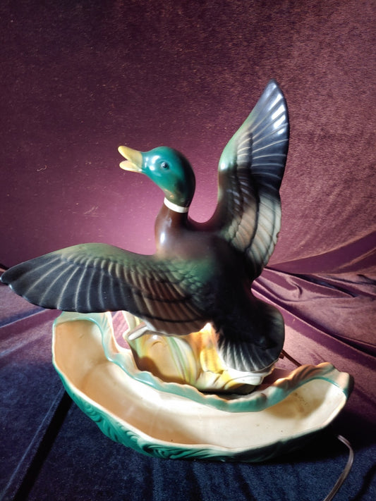 Table Mallord Duck Lamp Figurine Planter LANE & CO