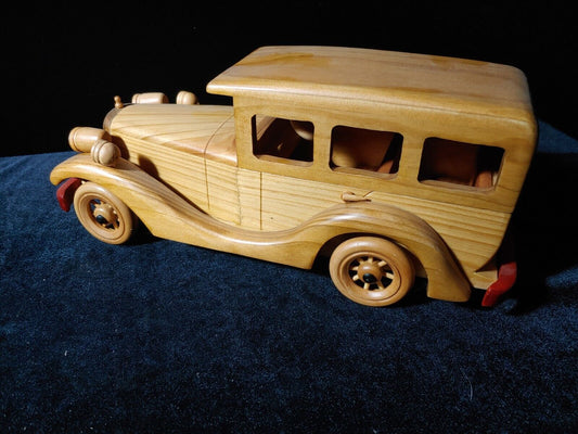 Vintage 30's Rolls Royce Wooden Car Model Handmade Perfect Condition