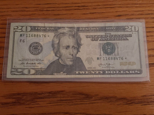 $20 dollar bill star note 2013 Lower Serial MF11688476