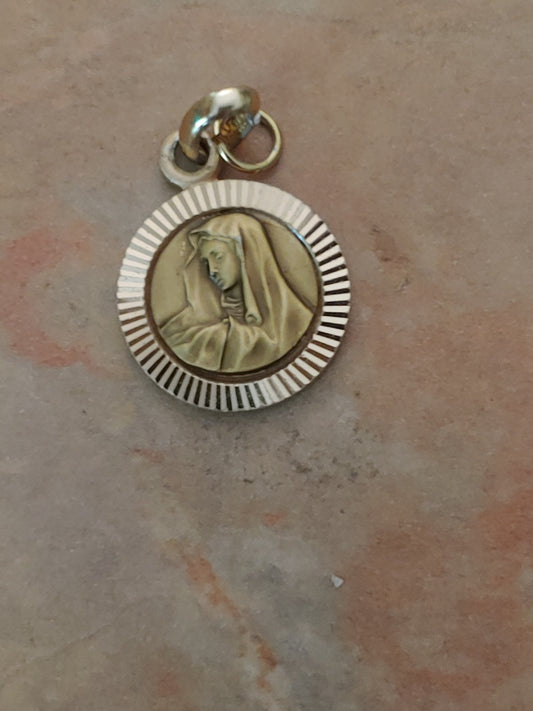 Vintage Mother Mary Medal Made in Germany