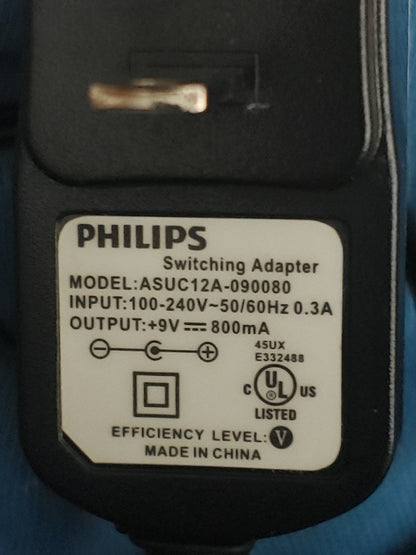 Philips ASUC12A-090080 AC Adapter 9.0V 800mA 100-240V Black