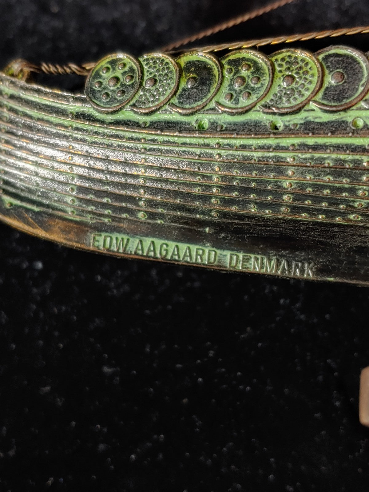 EDWARD AAGAARD Metal Viking Ship Iron Art  Copenhagen Denmark 10" x 2"