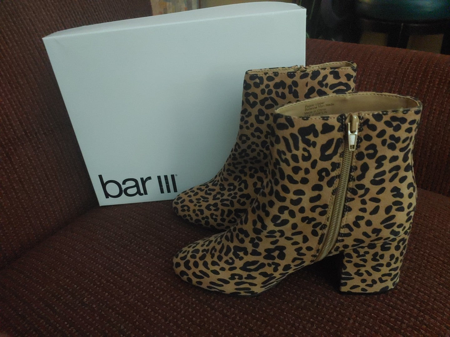 NEW! bar lll Women's Fabric Ankle Boots 8M Gatlin Leopard Print