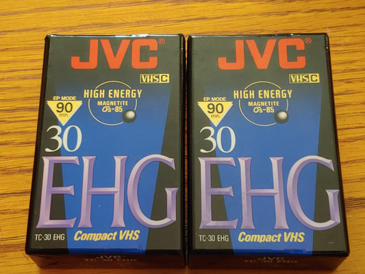 NEW! 2 JVC TC-30 EHG VHS-C 30 Minute Camcorder Tapes Sealed