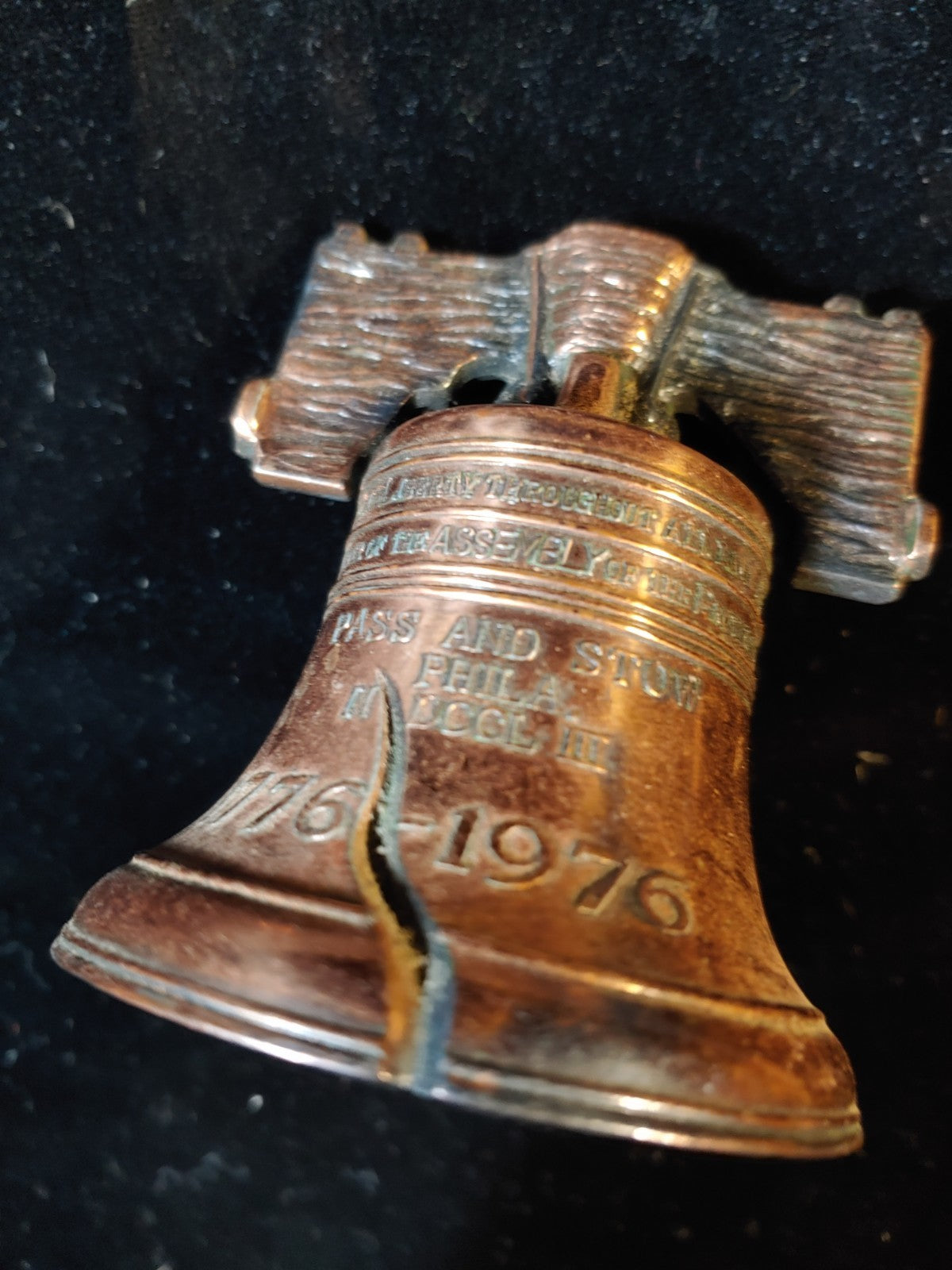 Vintage Mini Liberty Bell Dinner Bell Copper 1776-1976 RARE!
