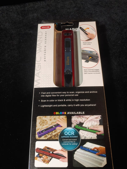 NEW! VuPoint Solutions Magic Wand Portable Handheld Scanner ST415R Red