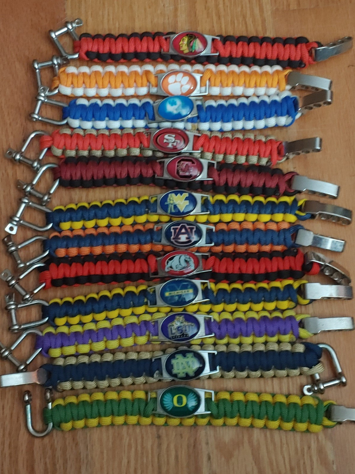 Paracord Survival Bracelets Sports Bracelet NCAA NHL NFL 9'