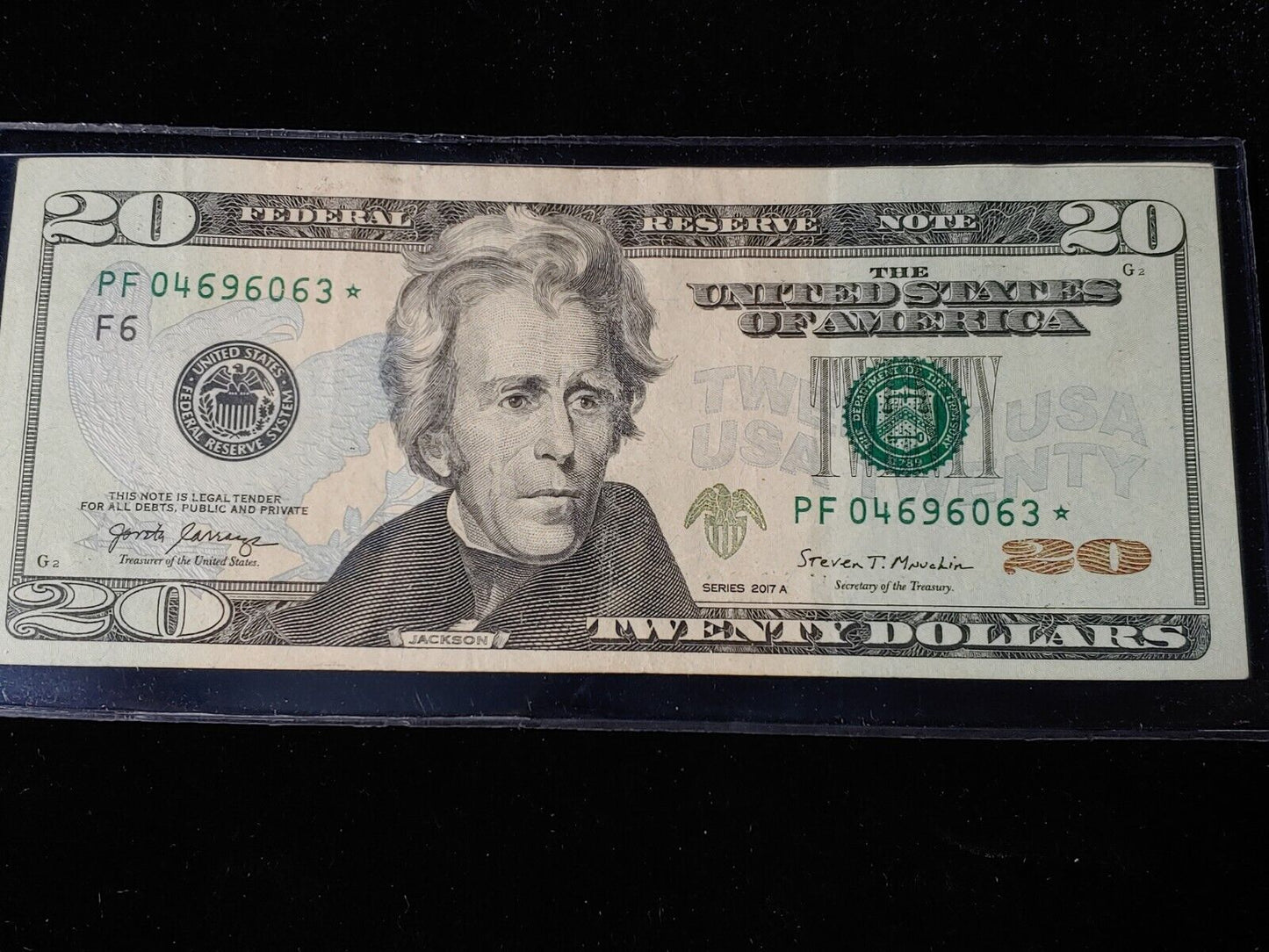 $20 dollar bill star note 2017a Low Serial