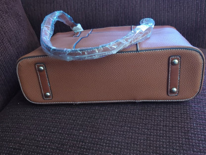 New! Korvara Vegan Leather Pebble Grain Brown Purse