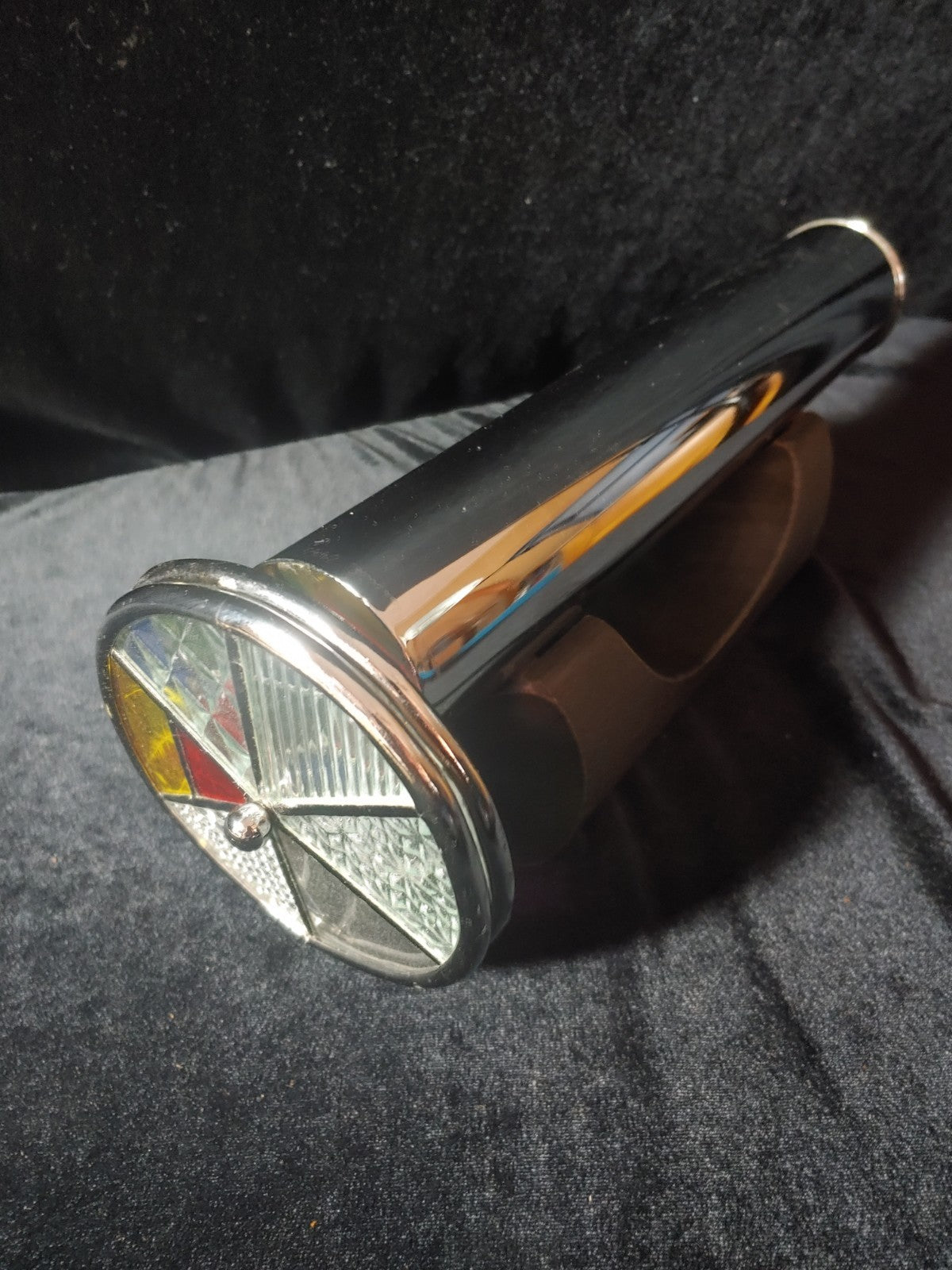 Vintage Stainless Kaleidoscope Double Wheel w/Stand