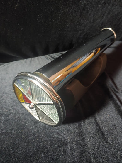 Vintage Stainless Kaleidoscope Double Wheel w/Stand