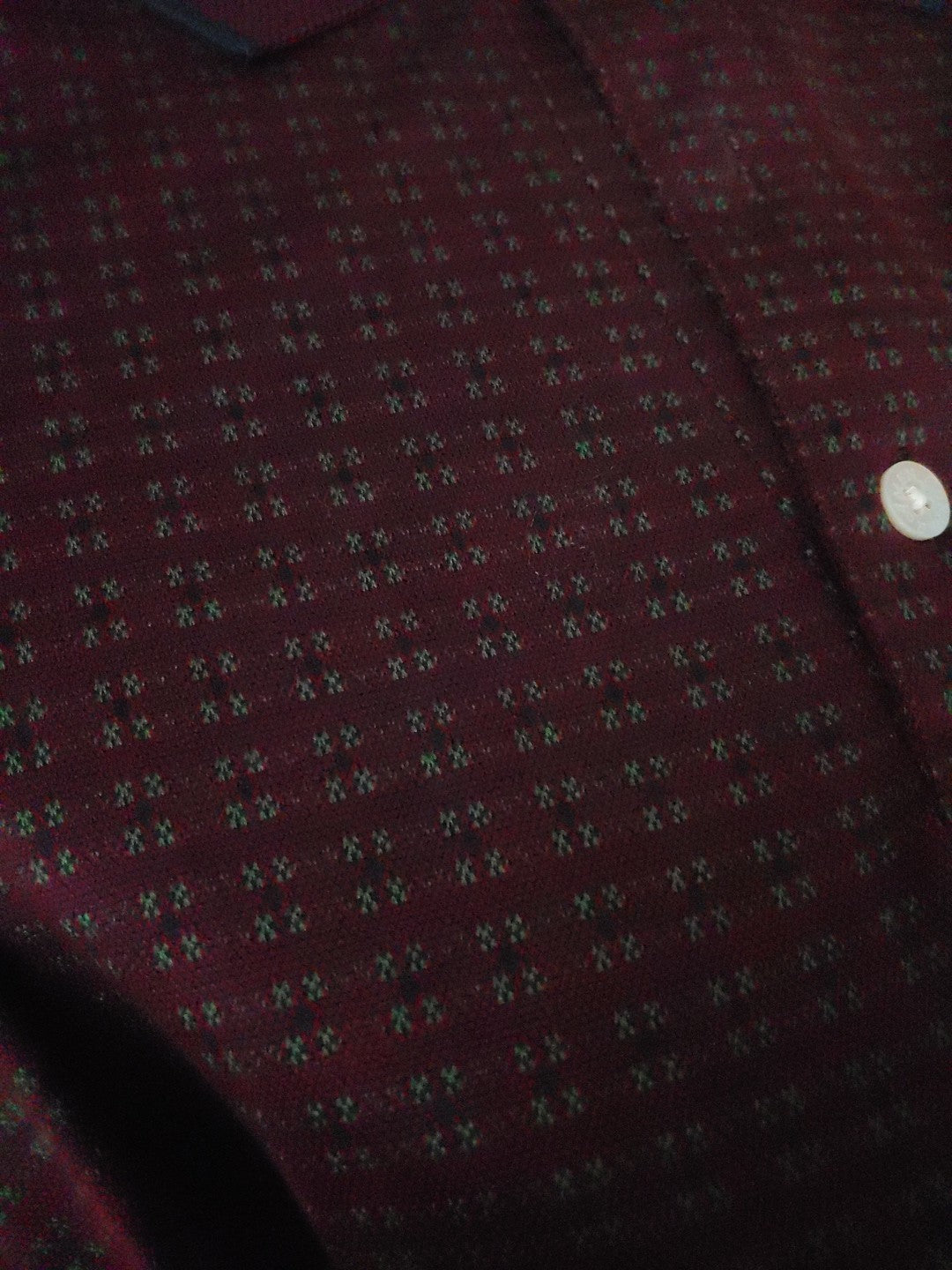 Augusta Amen Corner Burgundy/Green Pattern XL Short Sleeve Polo Peter Millar