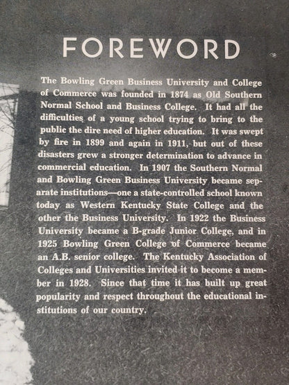 Vintage 1948 Senior High Annual Towers Bowling Green KY Yearbook Clean