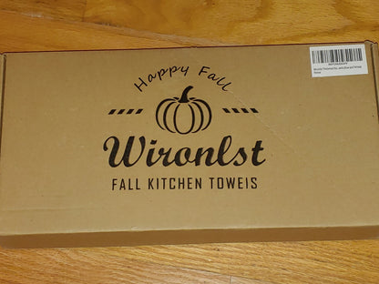REDUCED! Wironlst Fall Halloween Kitchen Hand Dish Towels Varity 4 PCS, 18x25"