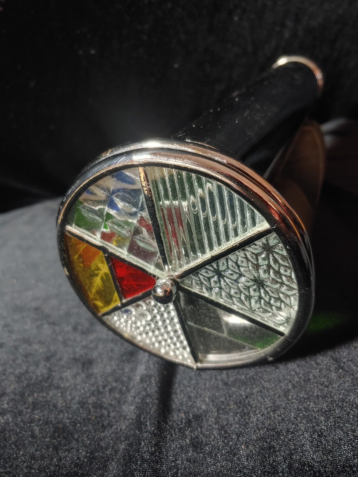 Vintage Stainless Kaleidoscope Double Wheel w/Stand
