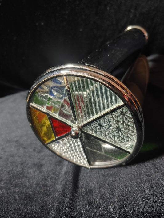 Vintage Stainless Kaleidoscope Double Wheel w/Stand