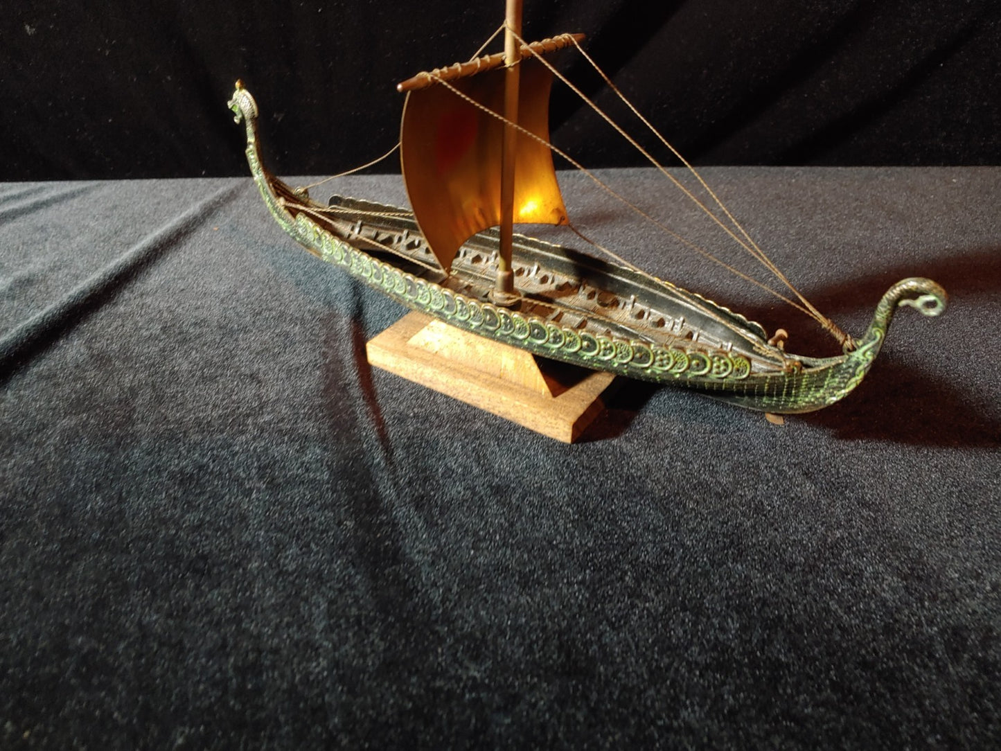 EDWARD AAGAARD Metal Viking Ship Iron Art  Copenhagen Denmark 10" x 2"