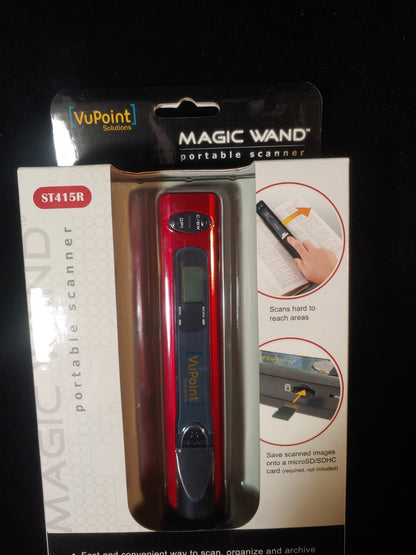 NEW! VuPoint Solutions Magic Wand Portable Handheld Scanner ST415R Red