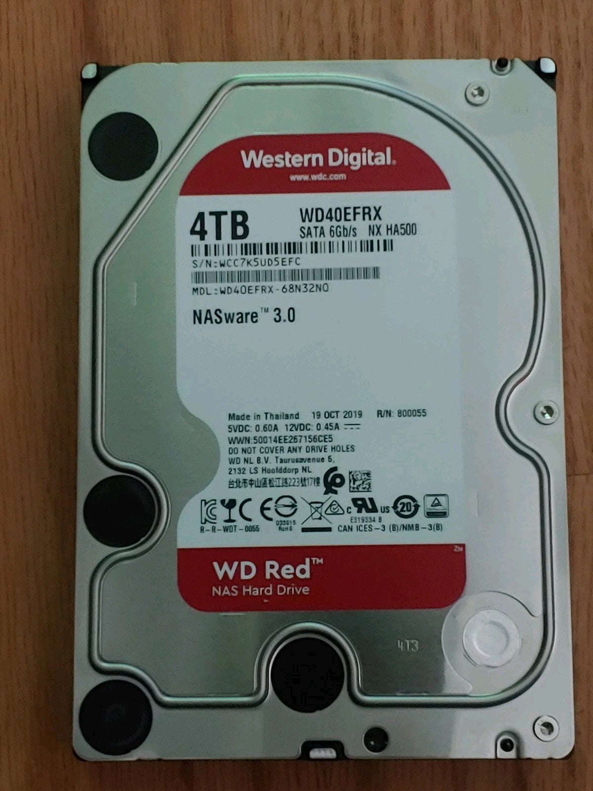 Western Digital NAS WD40EFRX 4TB SATA 6GB/S WD Red NAS Only 2,588 Hours
