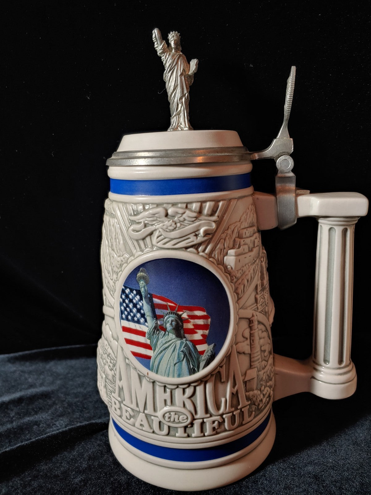 3 Avon Rare 10" Lidded Ceramic Beer Steins