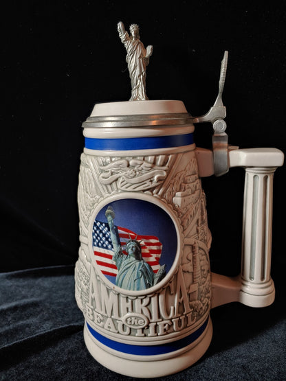 3 Avon Rare 10" Lidded Ceramic Beer Steins