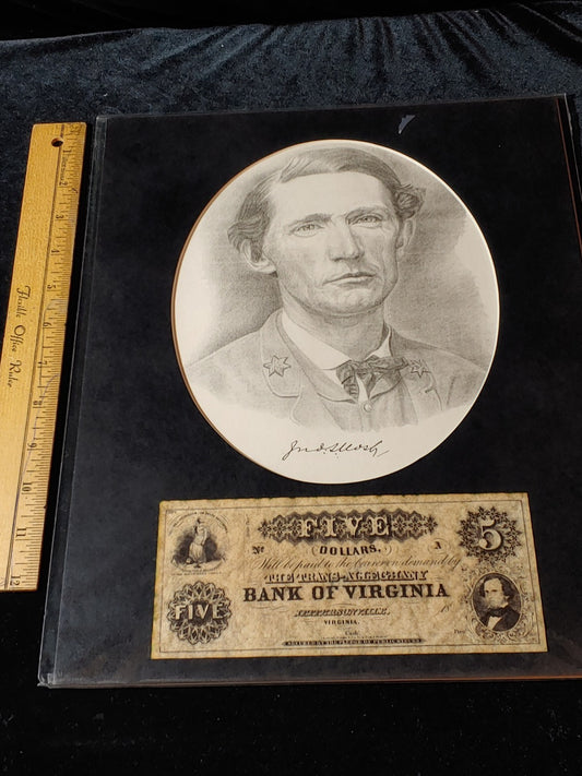 Civil War Photo Currency Reproduction 14x11 Matted Sealed