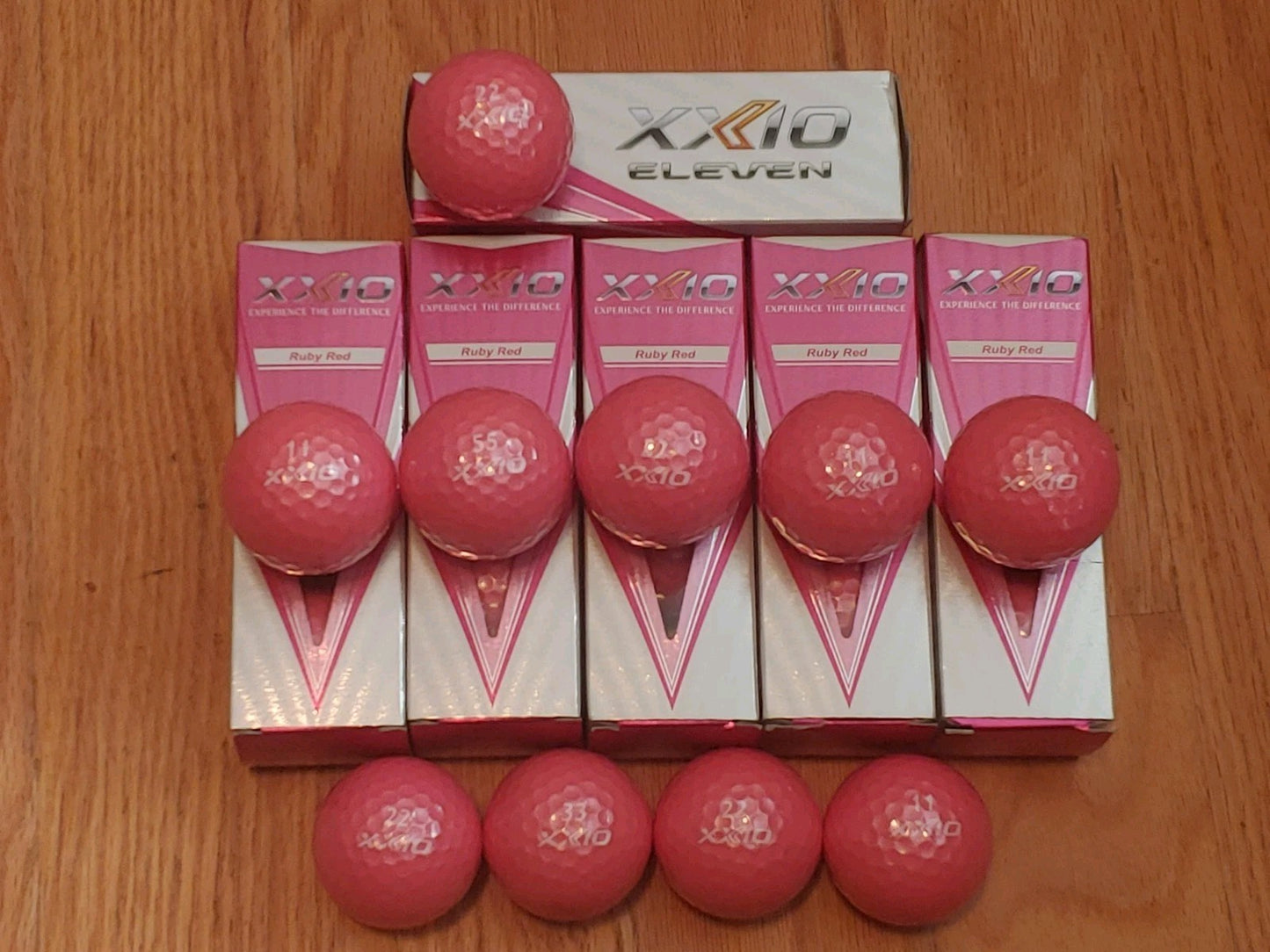 NEW! XXIO Ruby Red Eleven Golf Balls Quantity 22 Assorted Numbers Made in Japan