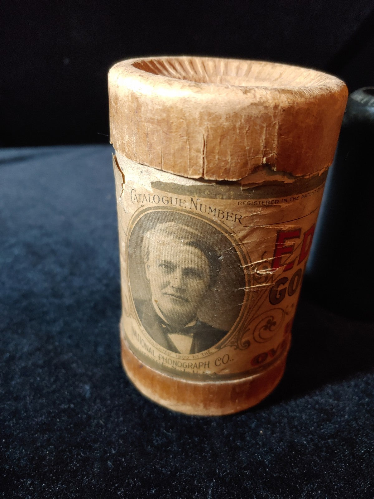 3 Edison Gold Moulded Records Cylinder 1 Empty Canister