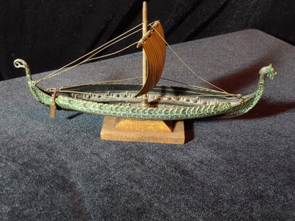 EDWARD AAGAARD Metal Viking Ship Iron Art  Copenhagen Denmark 10" x 2"