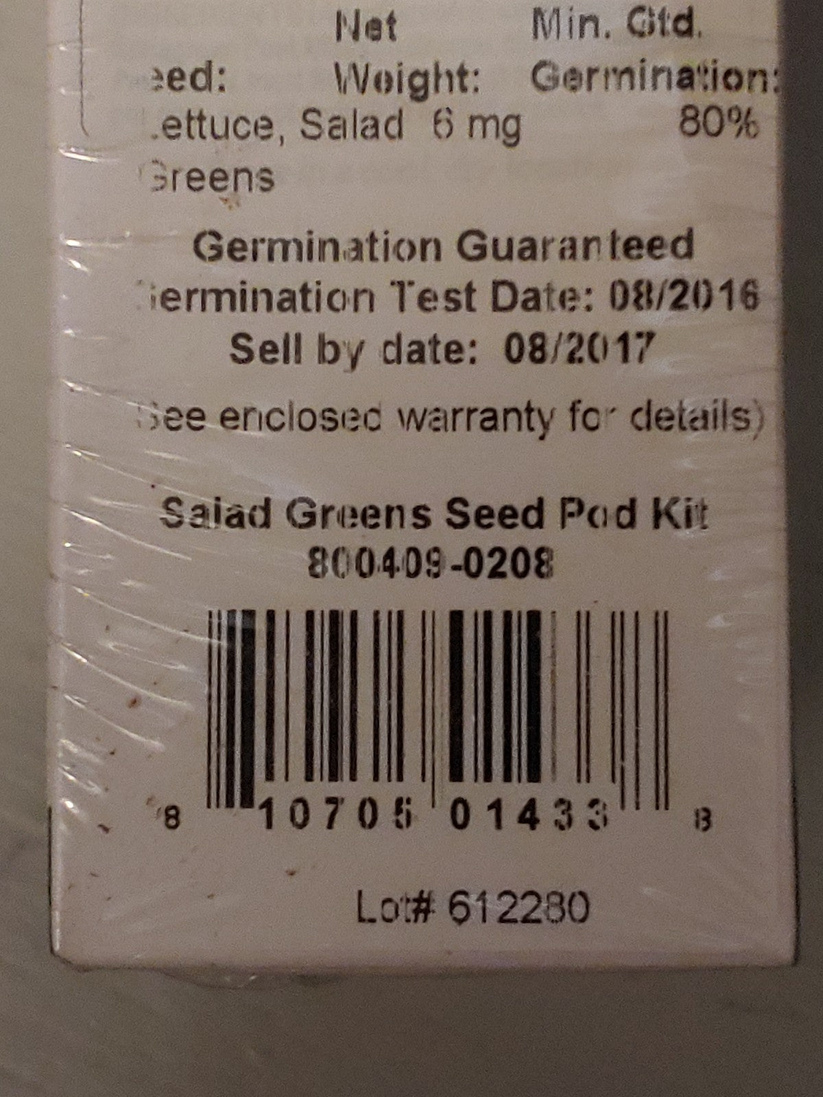 NEW! AeroGarden Seed Pod Kit Salad Greens Sealed