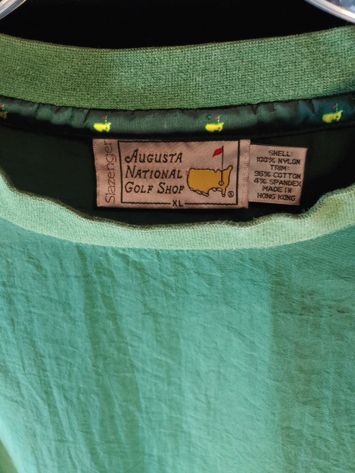 Slazenger Vintage Augusta National Golf Shop Green Windbreaker Pullover XL