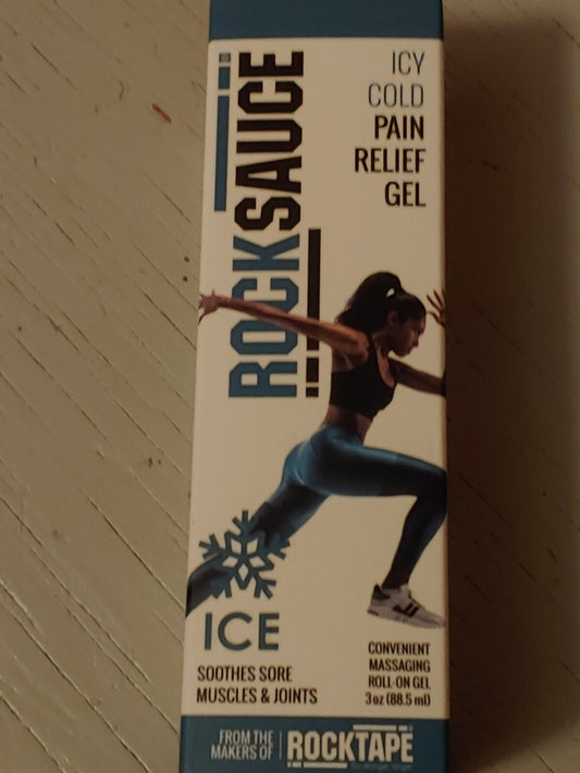 New! RockTape RockSauce Pain Relief Roll On Ice 3 Oz