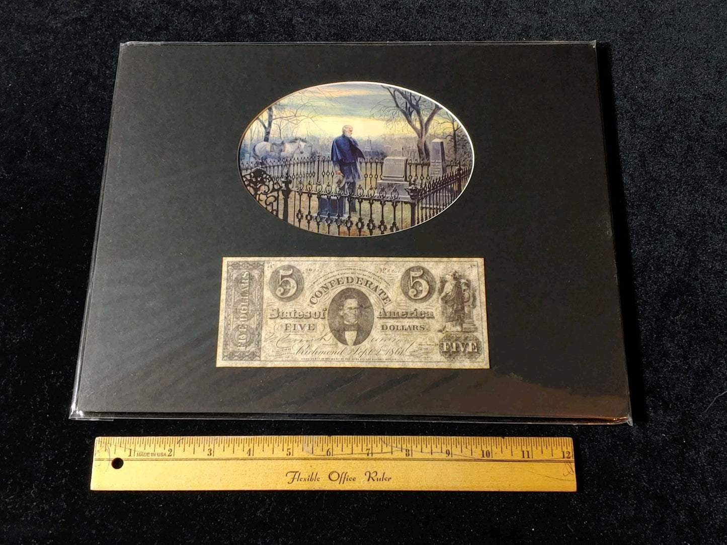 Civil War Photo Currency Reproduction Robert E. Lee 14x11 Framed Matted Sealed