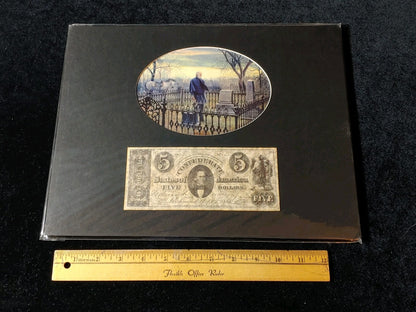 Civil War Photo Currency Reproduction Robert E. Lee 14x11 Framed Matted Sealed