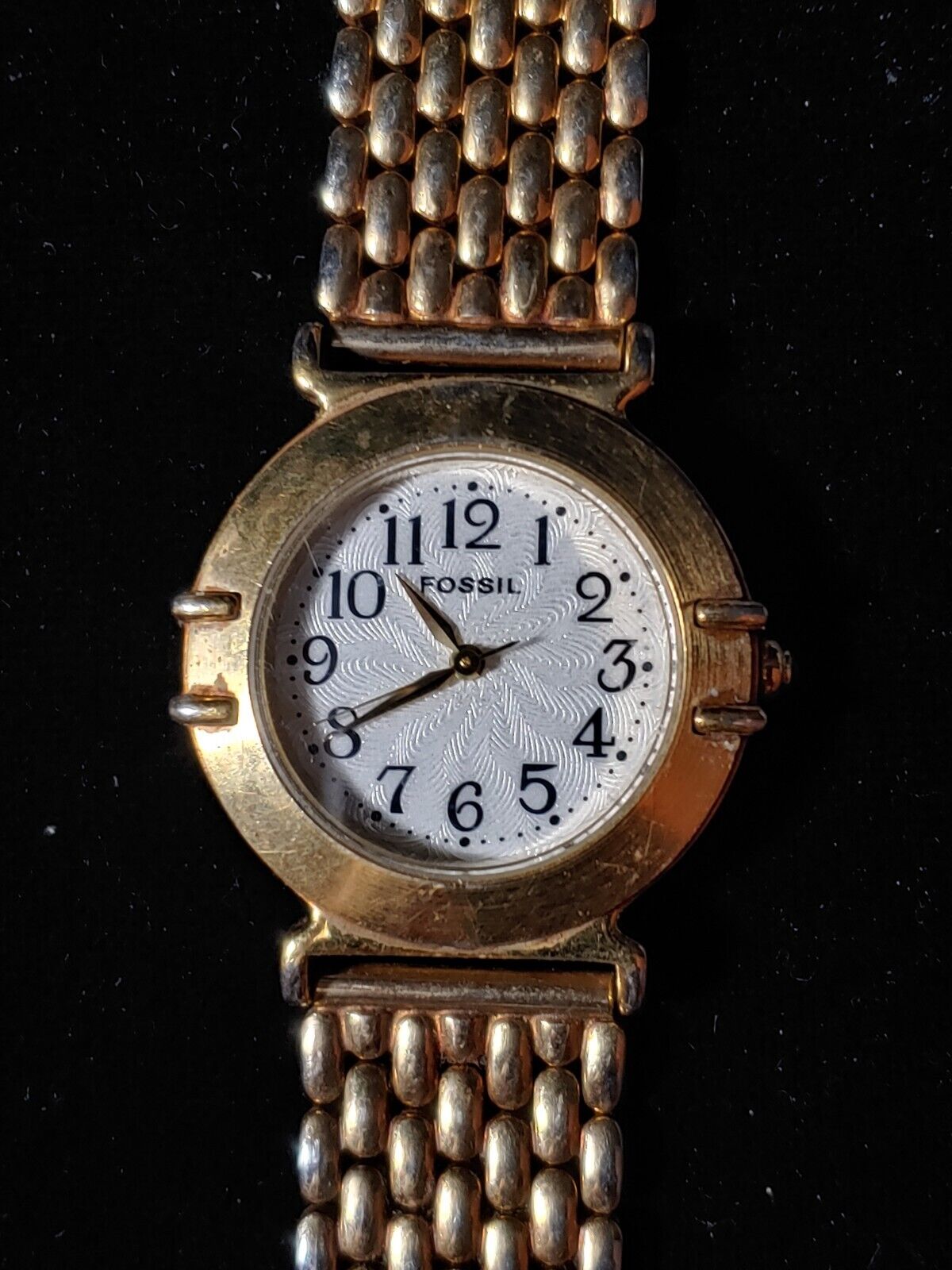 Vintage Fossil Watch Unisex Gold Tone