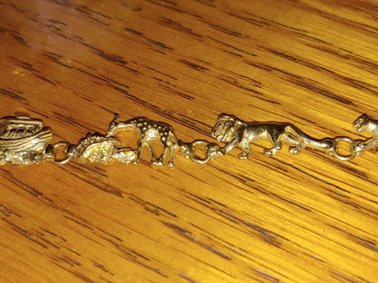 14k Yellow Gold Noah's Ark & Animals Bracelet Lobster Clasp with Original Box